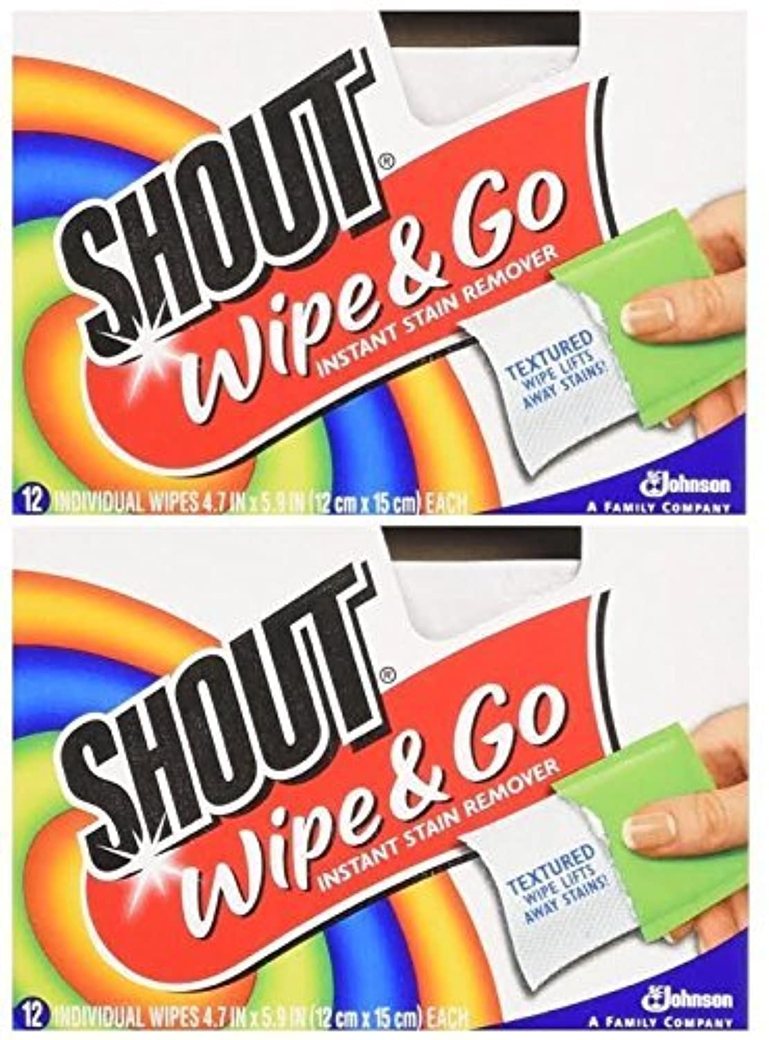Shout Wipes - Portable Stain Treater Towelettes Pack of 2  24 Wipes Count  Multicolor