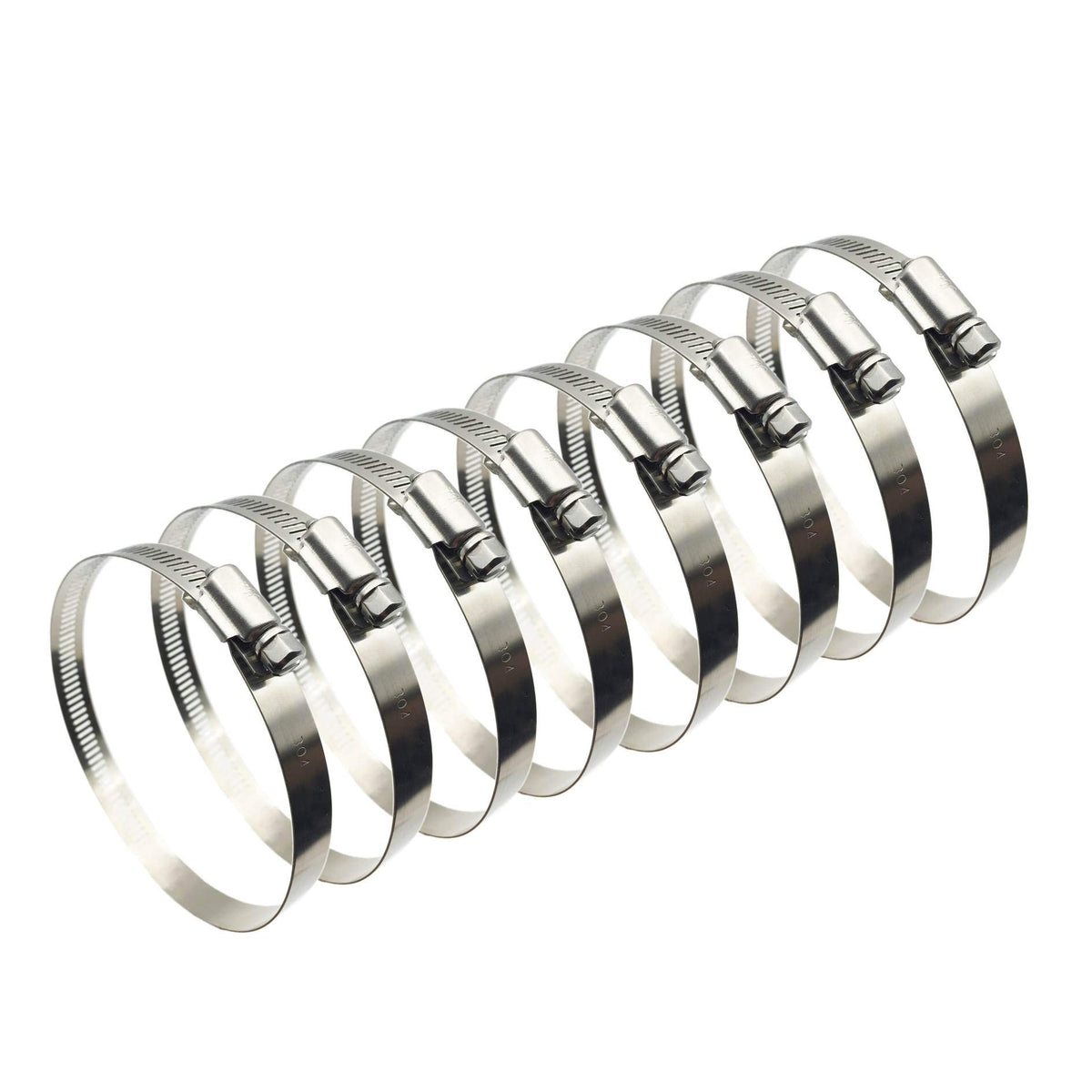 EesTeck 8Pcs 3 Adjustable 304 Stainless Steel Duct Clamps Hose Clamp Pipe Clamp Air Ducting Clamp worm drive hose clamps (65mm-89mm)
