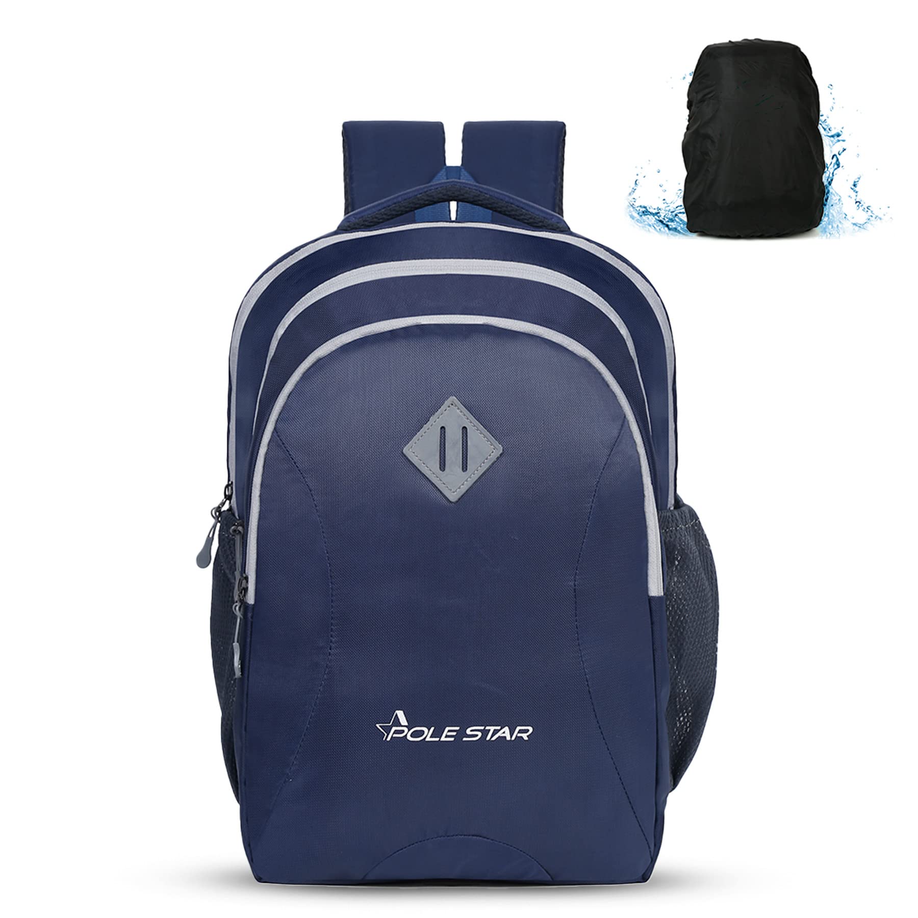 POLESTAR Leader 34L Laptop/Travel Backpack|College Backpack for Women,Men|Made of Polyester,Water-resistant,Lightweight with Rain Cover|Fits upto 15.6 inch Laptop(Blue)