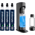 Drinkmate OmniFizz Sparkling Water and Soda Maker, Carbonates Any Drink, ULTIMATE BUNDLE - Includes three 60L CO2 Cylinders, Two Carbonation Bottles, and Fizz Infuser (Matte Black) Condition-Used