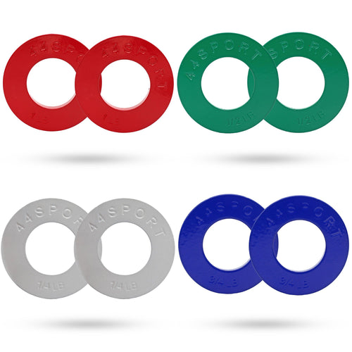 44SPORT Olympic Fractional Plates -Pair of 1/4  1/2  3/4  1 lb Weights (8 Plates. Total Weight: 5lbs)