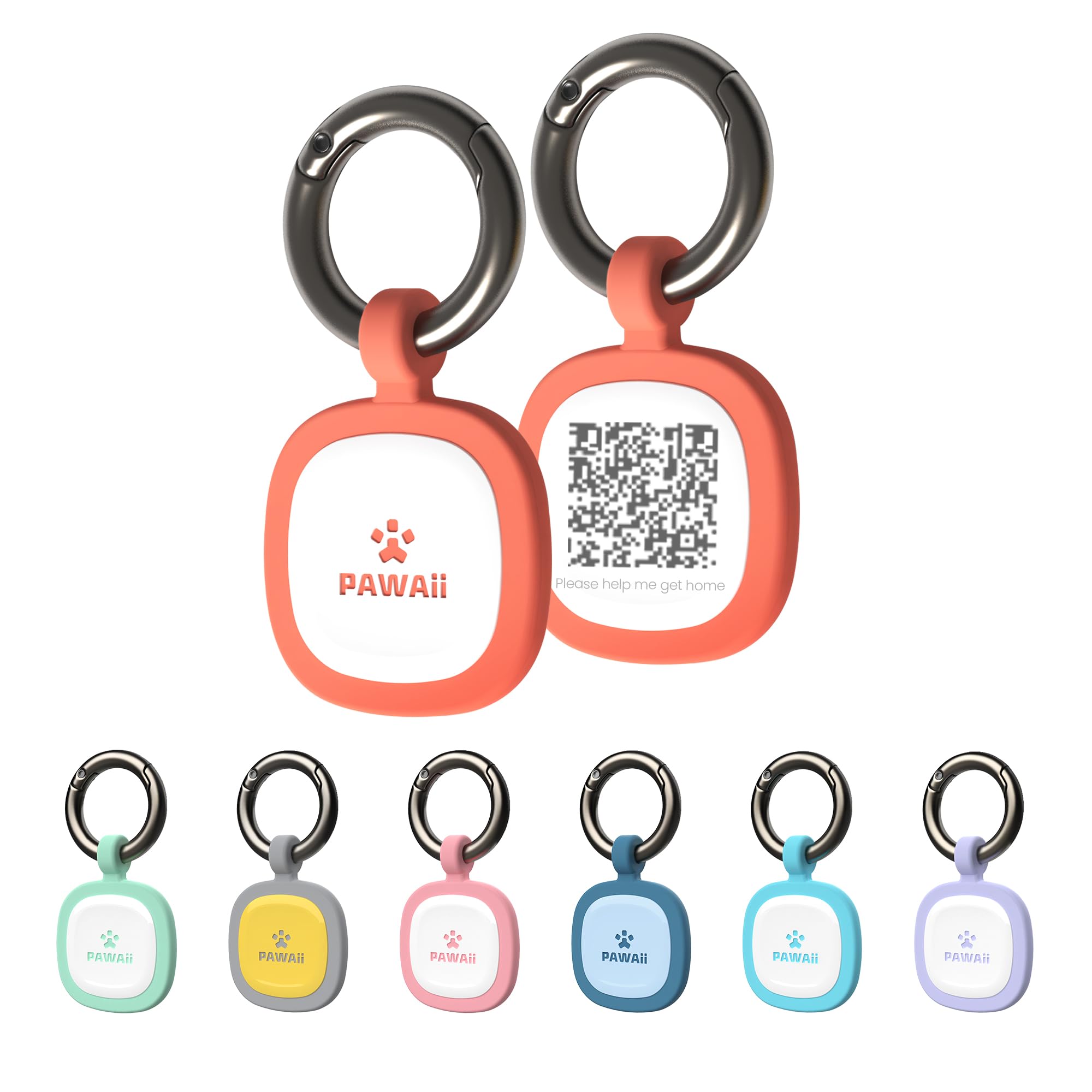 Pawaii Dog ID Tag, Silent Silicone QR Code Tag, Scan Alerts, No App, 1 Pack