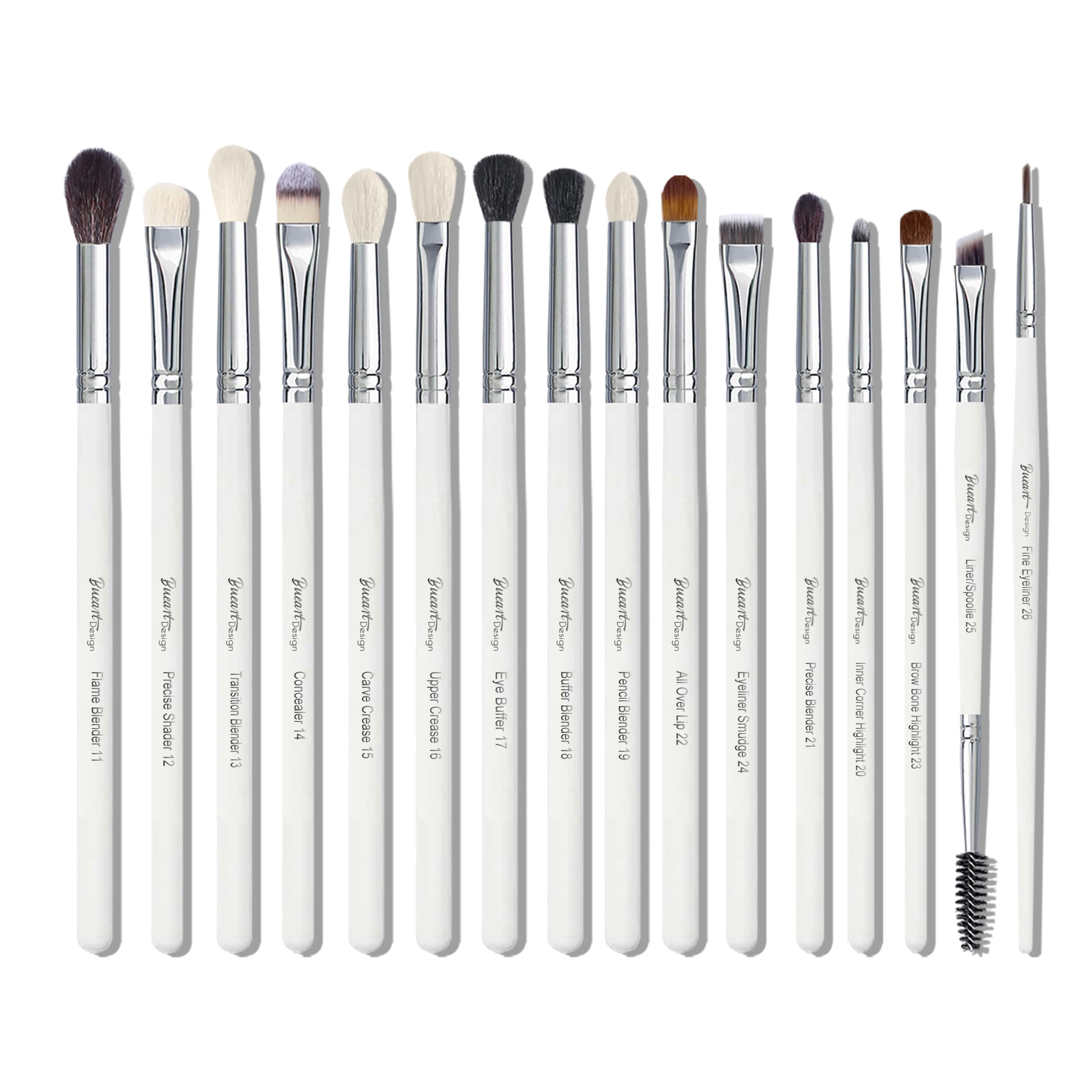 Bueart Design 16Pcs Essential Pro Grade eyeshadow Makeup Brush Set