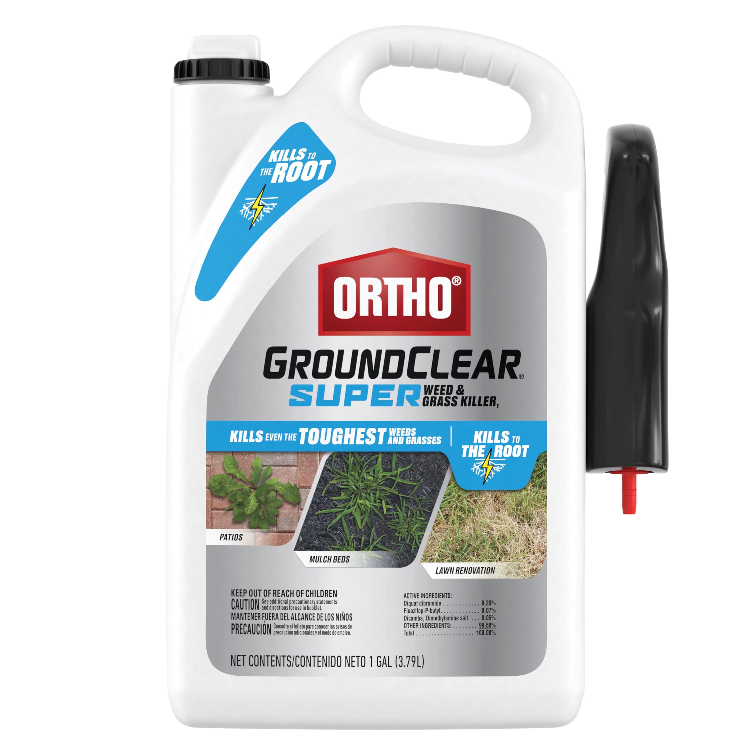 Ortho GroundClear Super Weed & Grass Killer1 with Trigger Sprayer - Ready-To-Use, Kills the Toughest Weeds and Grasses to the Root, 1 gal. Condition-New