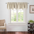Aquazolax Window Treatments Curtain Valance Rod Pocket Top Scalloped Valance Drapes for Bedroom Windows  52 Wide x 18 Long  Beige  One Panel