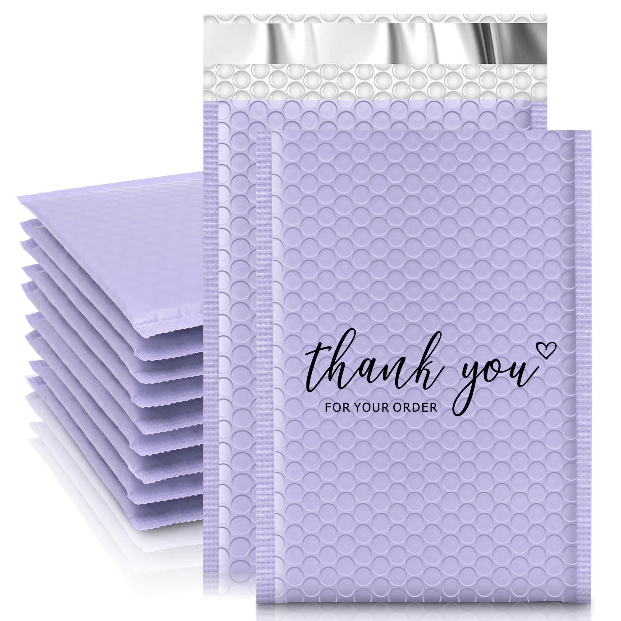 JinRuiKJ Bubble Mailers 4x8  50 Pack  Padded Envelopes  Strong Adhesion Padded Mailers  Cushioning Padded Shipping Envelopes for Jewelry  Makeup - Purple