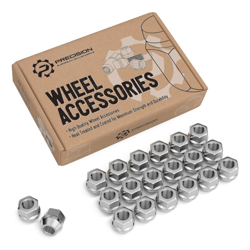 20pcs Chrome Open End Lug Nuts - 7/16x20 Threads - 0.81 Length - Cone Conical Taper Acorn Seat - 19mm 3/4 Hex - Compatible with Buick Chevy Chevrolet Pontiac Oldsmobile Cutlass Supreme