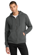 District Perfect Weight Fleece Full-Zip Hoodie - Stylish Casual Sweater for Men & Women, Regular Fit, Dense Thick Fabric, Charcoal, M