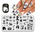 Halloween Nail Stamping Plate Nightmare Before Christmas Nails Stamping Kit The Day of Dead Ghost Holiday Nail Stamping Plate Nail Stamper Kit for Women Girls DIY Salon