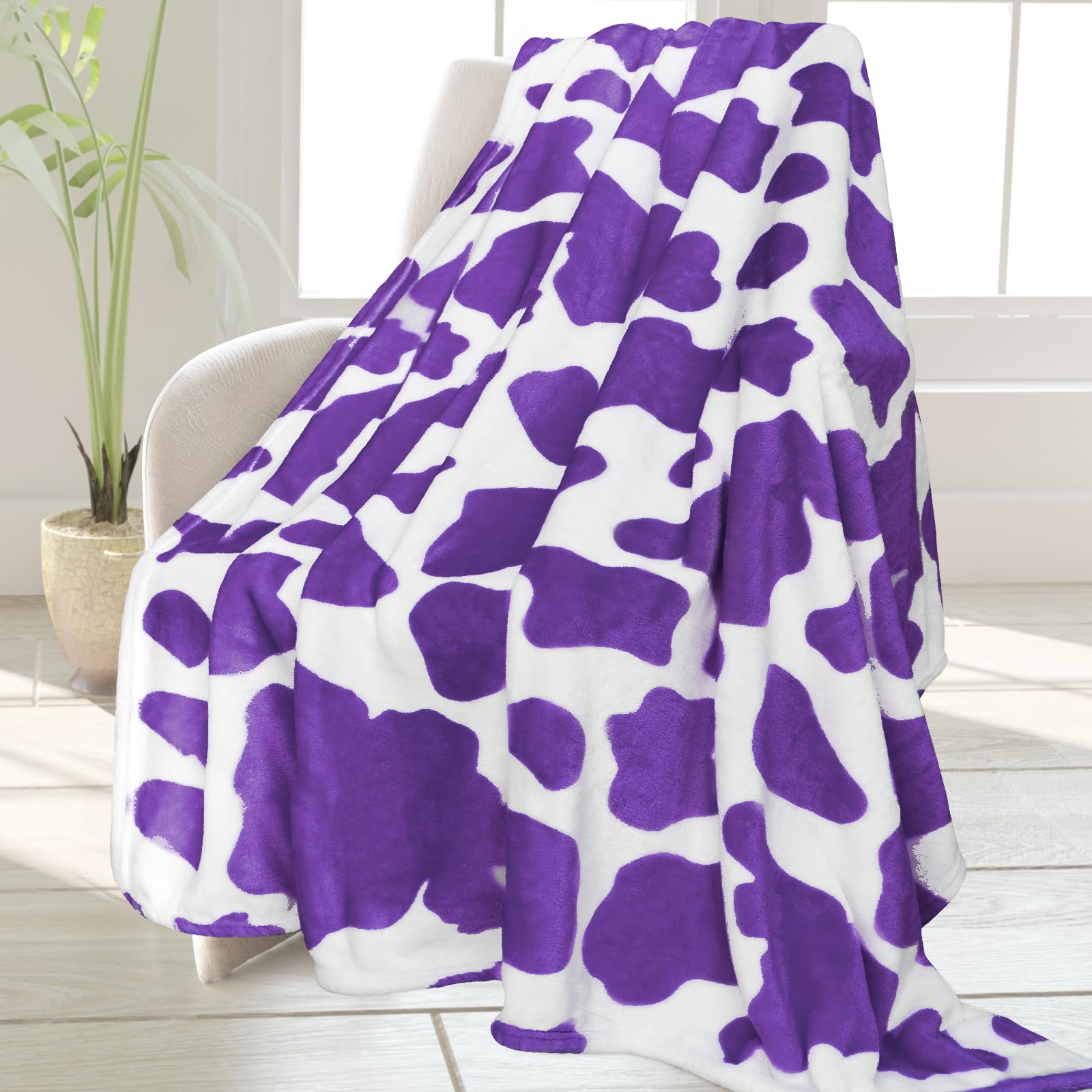 HSEEC Warm Blanket Purple Throw Blankets Fleece Blanket Soft for Bed