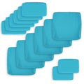 NICESOUL 14-Piece 27?27 Outdoor Patio Cushion Cover, Olefin Fade/UV-Resistant Sectional Sofa Replacement Cover with Zipper, Deep Seated Slipcovers for Backyard Furniture, Machine Washable, Turquoise Condition-New