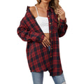 Long Sleeve Shirts for Women Plaid Fit Button Down Shirt Casual Fashion Fall Soft Outfits Clothes Tops with Pockets Red