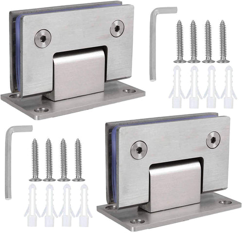 2PACK 90 Degree Shower Door Hinges  Heavy Duty Frameless Glass Door Hinges Stainless Steel Bathroom Gate Clamp for 8-12 mm Toughened Glass  Rust & Corrosion Resistance