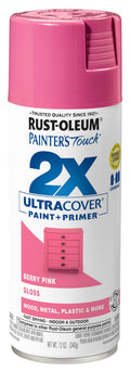 Rust-Oleum Painters Touch 2X Ultra Cover Spray Paint, Gloss Berry Pink