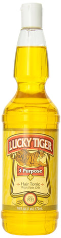 Lucky Tiger 3 Purpose Hair Tonic for Men - Classic Barbershop Hair & Scalp Treatment with Fine Oils - Conditions Hair, Stimulates Scalp & Reduces Dryness - Fresh, Clean Scent – 16 fl oz