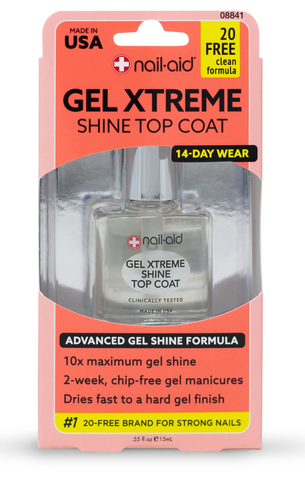 Nail-Aid Gel Xtreme Shine Top Coat  Clear  0.55 Fluid Ounce