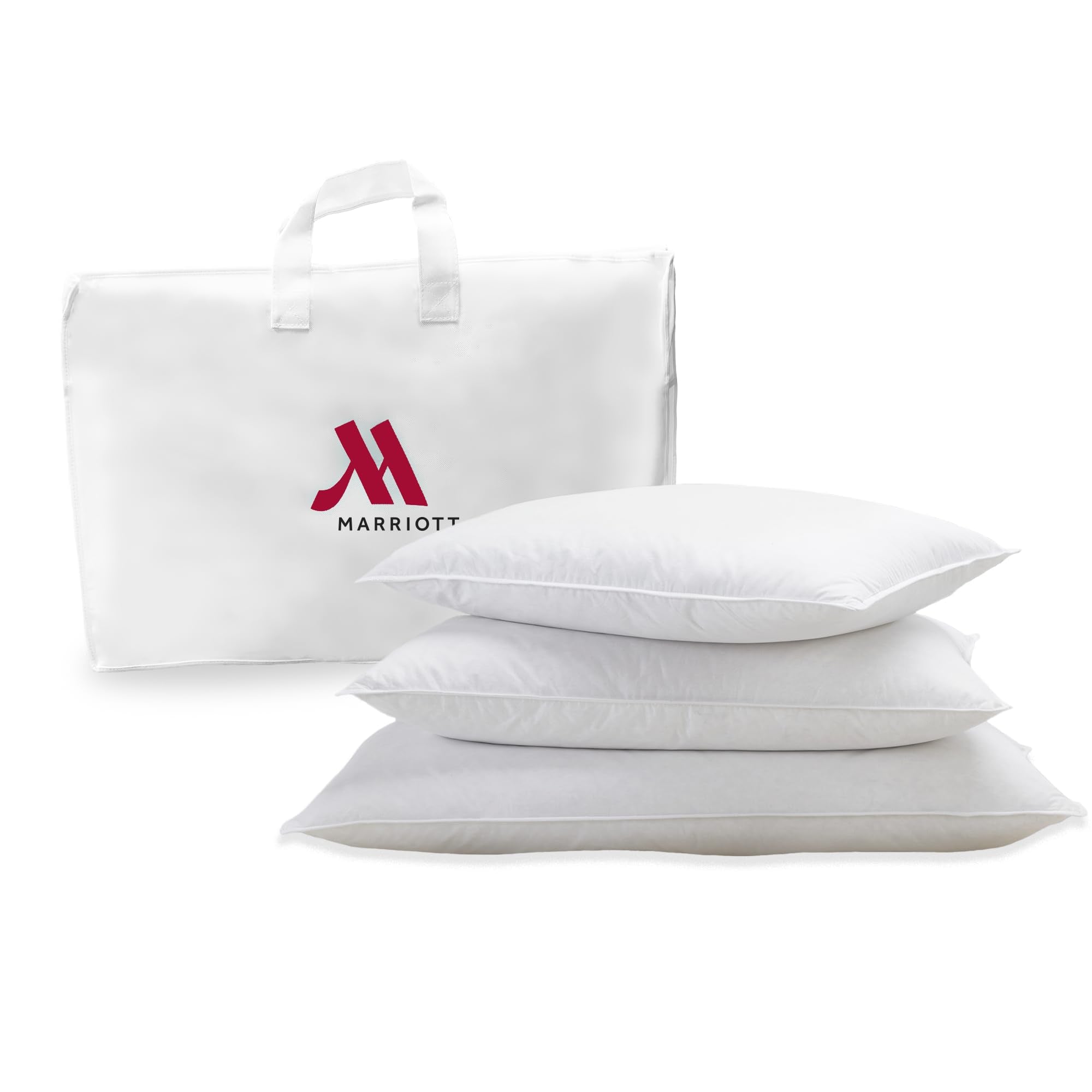 Marriott Luxury Hotel Pillows | Queen Size Feather & Down Pillow for Side & Back Sleepers | Plush Dual-Chamber Design, Hypoallergenic & Machine Washable | 2 Pack