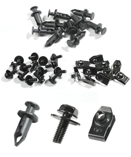 35 PCS Engine Under Cover Splash Shield Guard Body Bolts  Splash Shield Guard Retainer Bumper Fender Liner Fastener Rivet Clips and Extruded U-Nuts Kit