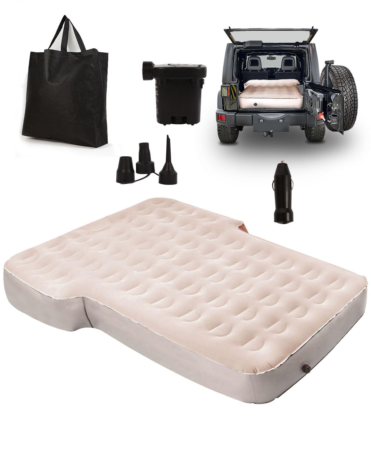 MIROZO Air Mattress Camping Bed 10inch Ultra Thick for SUV, Air Mattress for Jeep JK JL JKU JLU Unlimited 4 Door for Ford for Bronco 2021 2022 for Subaru for Forester 1998-2023 Toyota 4runner(Beige
