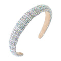 Gmmidea Silver Diamond Rhinestone Headbands for Women Girls Bling Sparkle Beaded Crystal Headband Jeweled Thick Padded Hairband Non Slip Glitter Hair Hoop Accessories A-Silver Rainbow