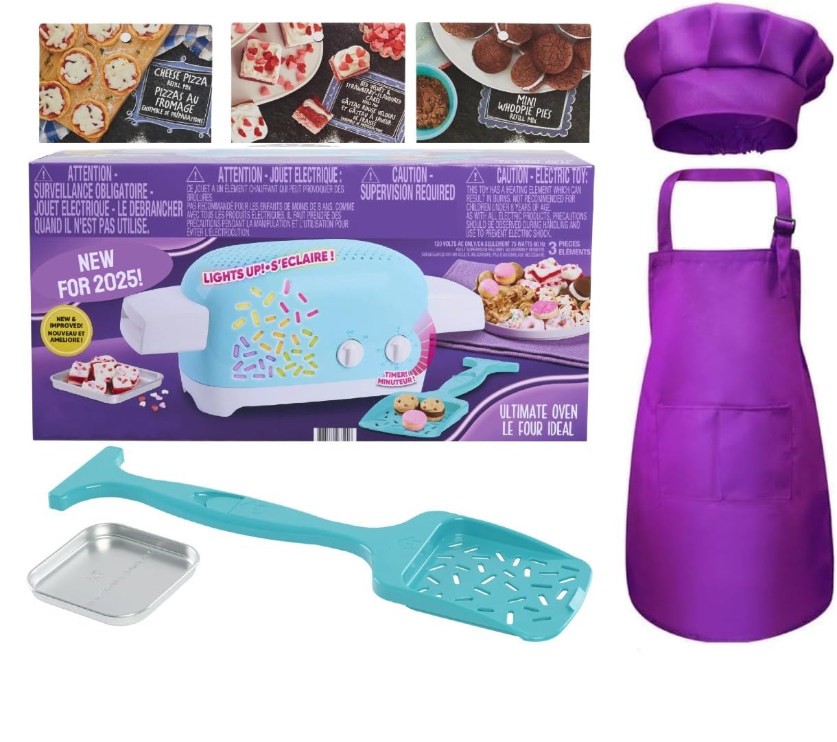 Easy to Bake Ultimate Oven Baking Bundle (Oven + 3 Mixes + Purple Apron, Chefs Hat & Whisk) for Kids 8yrs and Up Condition-New