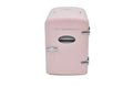 Frigidaire Pink Mini Personal Fridge Cooler, 1 Gal Capacity fits Six Cans, Includes Plugs for Home Outlet & DC Charger - 9.84 D x 7.09 W x 10.35 H