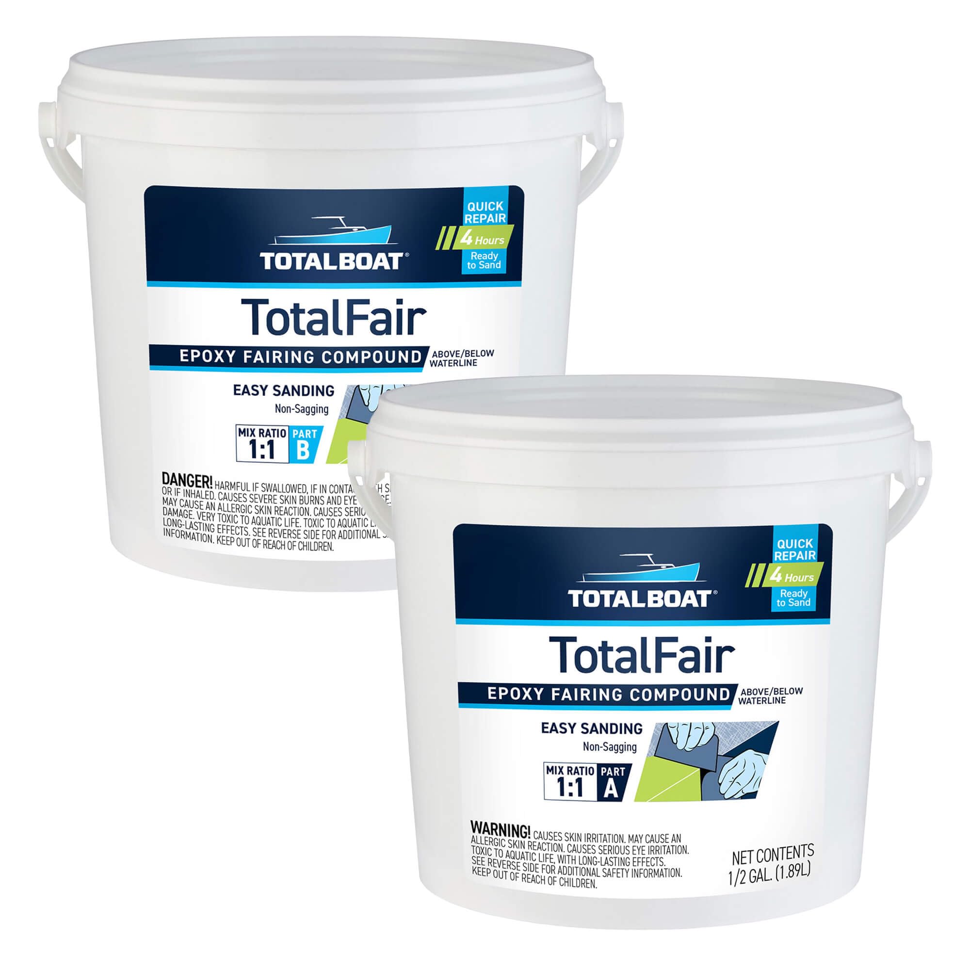 TotalBoat TotalFair Marine Epoxy Fairing Compound for Fiberglass, Wood, Aluminum and Steel (Gallon 2-Part Kit) Condition-New