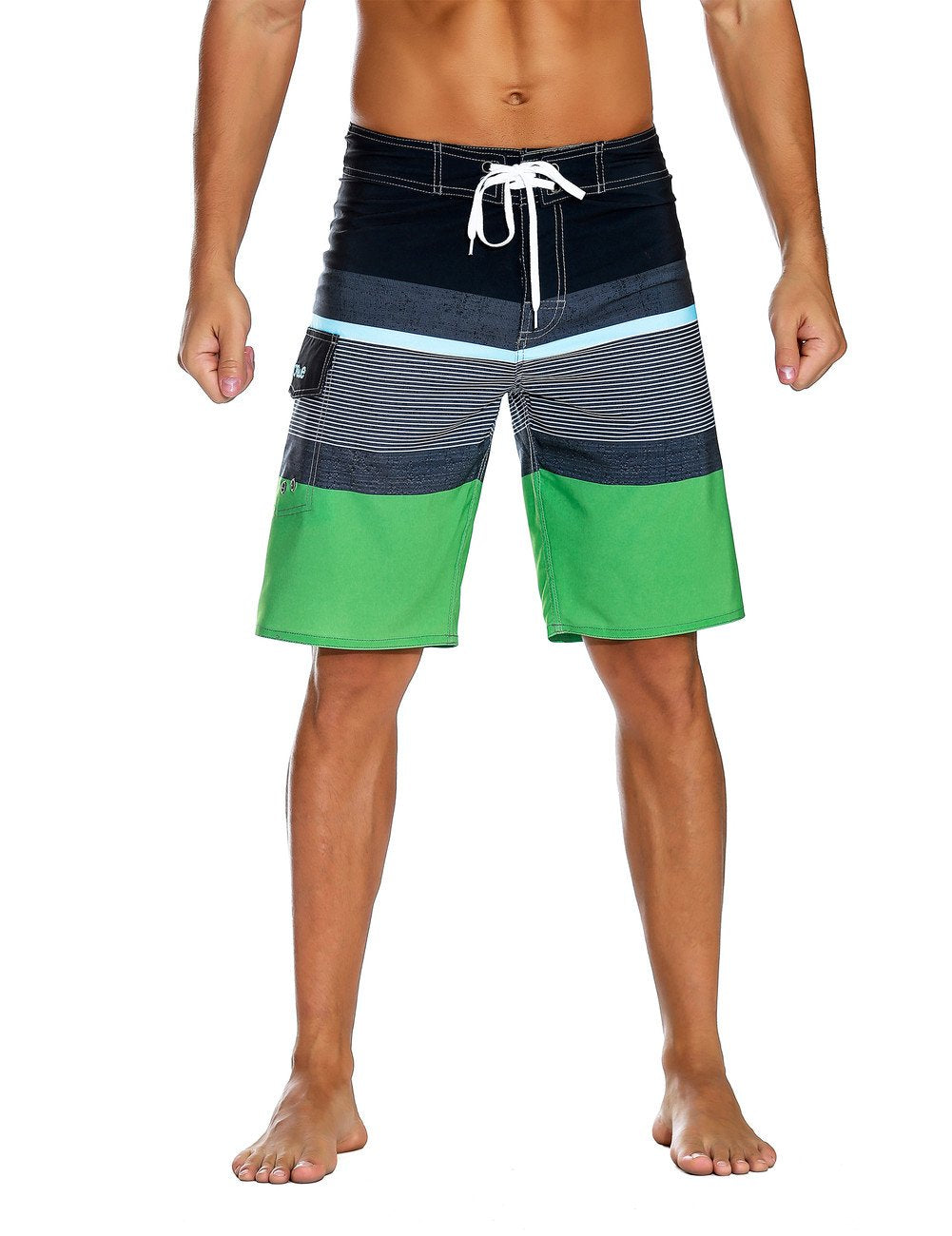Nonwe Men s Swim Trunks Quick Dry Summer Vacation Zipper Pocket Hawaiian Shorts Red 32