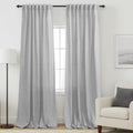 KOUFALL Floor to Ceiling Curtains 8 FT 8 FT Sheer Linen Gray Curtains for Living Room Bedroom 96 Inch Long 2 Panel Sets Light Grey Condition-New