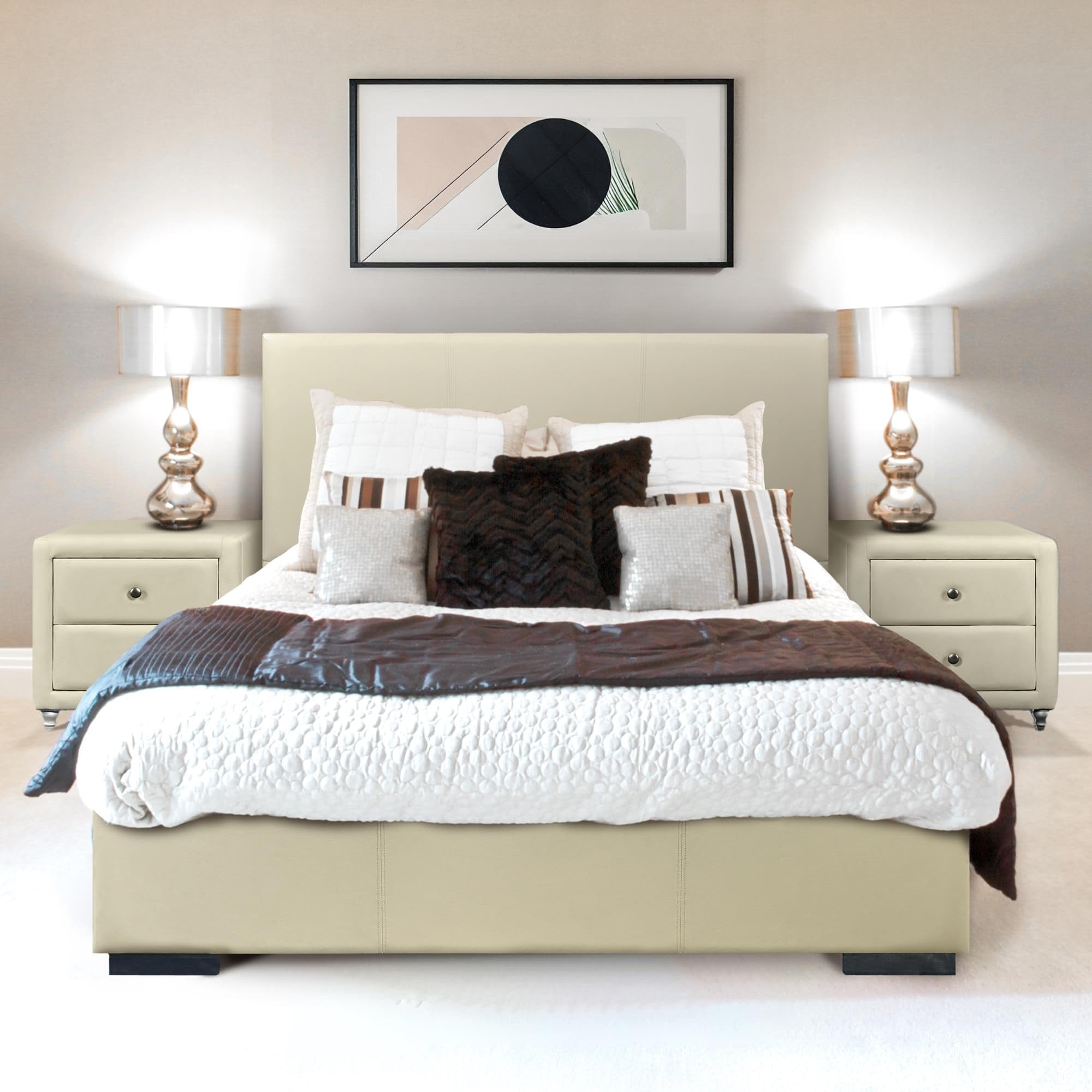 Camden Isle Abbey Platform Bed, Beige, Twin Condition-Used