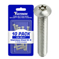 Fastenere Torx Security Machine Screws, 1/4-20 x 1 Stainless Steel, Tamper-Resistant Button Head Electrical Outlet Screws for Wall Plates, Panels, Fixtures, Covers & Metal Enclosures, (10 Pack) Condition-New