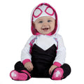 Marvel Spider-Gwen Official Infant Deluxe Halloween Costume - Premium Minky Fabric and Non-Slip Grip Booties (6-12M)