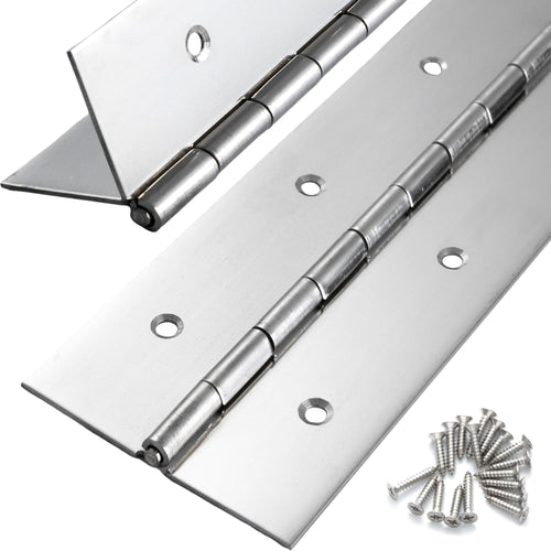 2 Pcs Heavy Duty Piano Hinge 30 Inch x 3 Inch Width  True 0.060 Thick Stainless Steel Piano Hinge for Heavy Duty Cabinet  Door  Toolbox  Wooden Box  Metal Plate  Furniture  Industrial Project