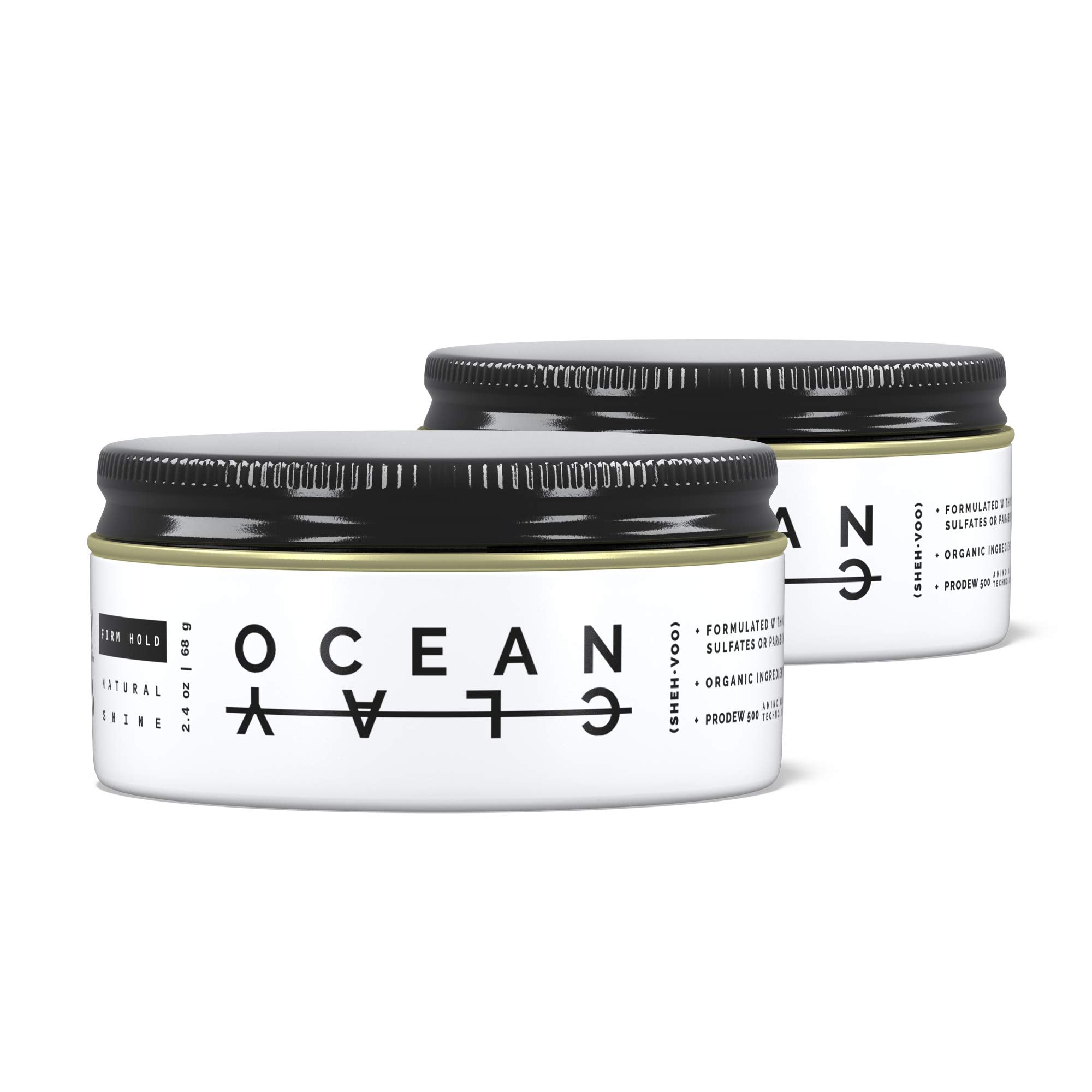 (SHEHVOO) OC DUO Kit - (2) Ocean Clays - Premium Mens Hair Styling Clay (2.4 oz Each)