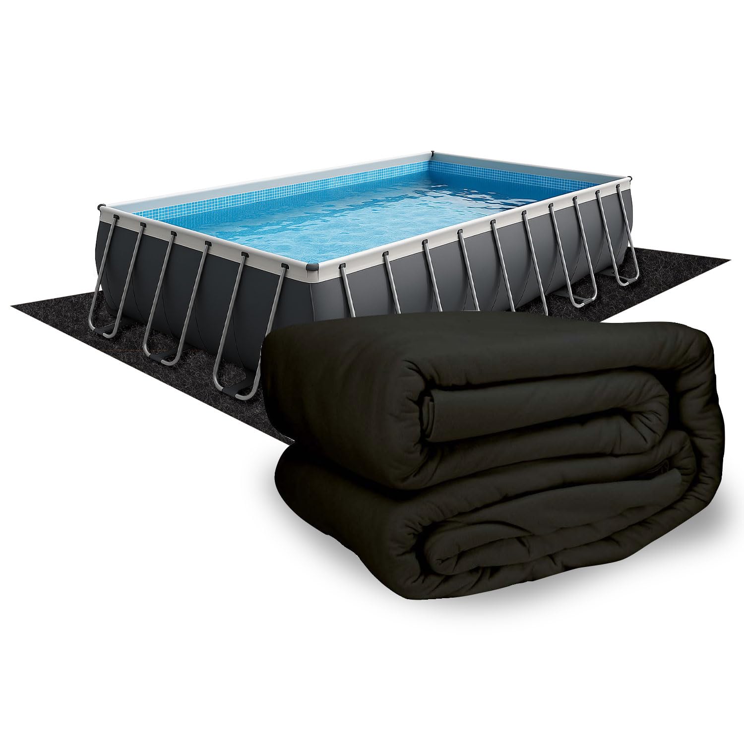 Rhino Pad 12 ft x 24 ft Rectangle Pool Liner Pad for Above Ground Pools | Durable Puncture Resistant Mat | Effortless to Install | Strong Eco-Friendly Padding | Extends Life of Swimming Pool Liners