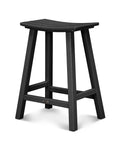 POLYWOOD Outdoor Bar Stools - All-Weather 24 Inch Counter Height Outdoor Patio Bar Stools - Heavy Duty HDPE - Classic Curved Chairs for Pool, Deck, Garden & Backyard Seating - Black-Like New Condition-Like New