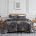 Southshore Fine Living, Inc. Oversized Full/Queen Sized Comforter Bedding Set, Down Alternative Boho Bedspread, Paisley Floral Comforter, Full Size/Queen with 2 Matching Shams, Midnight Floral Black