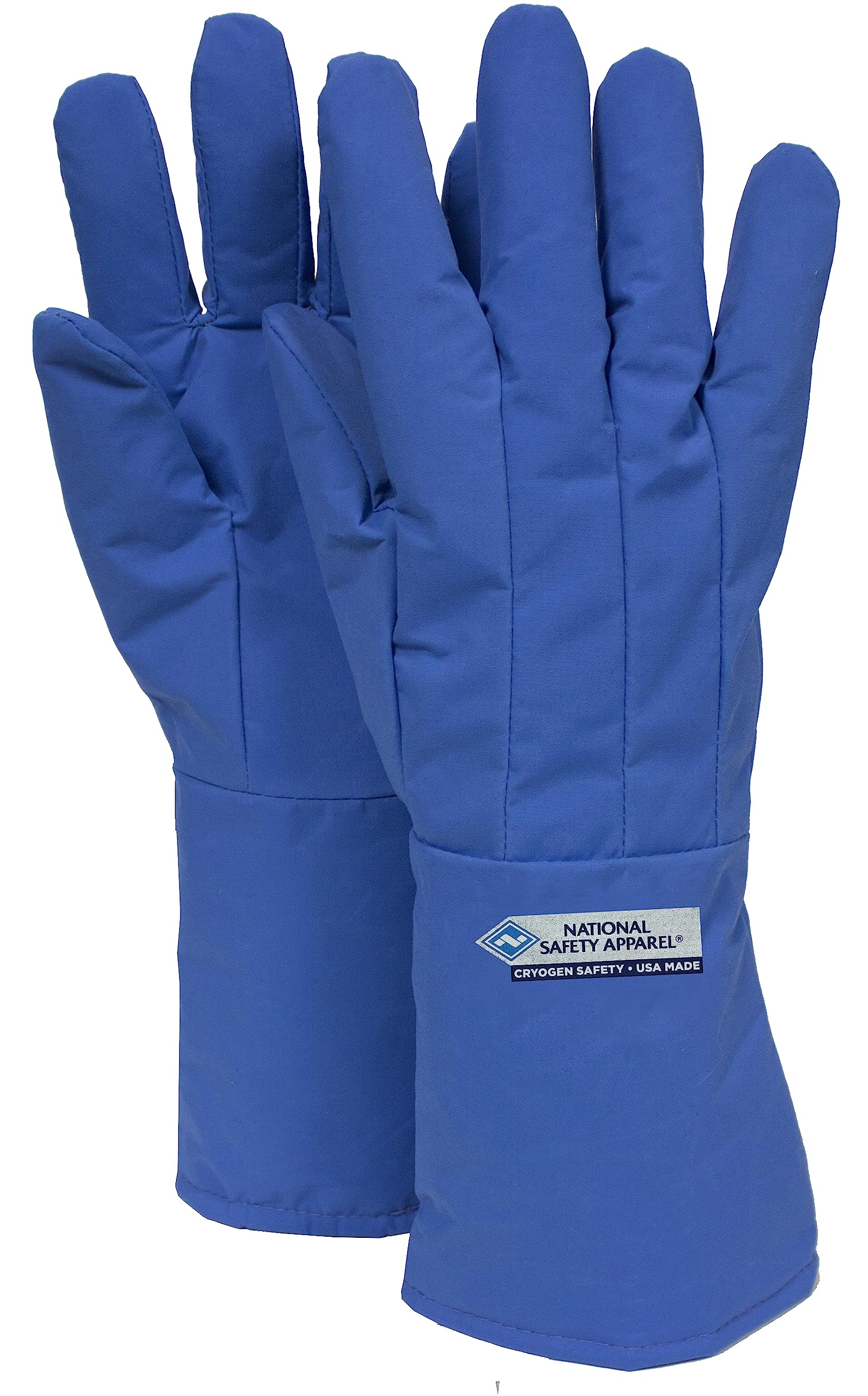 NATIONAL SAFETY APPAREL Nylon Taslan and PTFE Mid-Arm Standard Water Resistant Safety Glove, Cryogenic, 14Inch - 15Inch Length, X-Large, Blue Condition-New