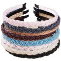 FASOTY 8 Pieces Beaded Headband Sparkly Crystal Beaded Hair Hoop Colorful Braided Thin Headbands for Women Girls Fashion Hair Bands Hair Accessories  8 Colors