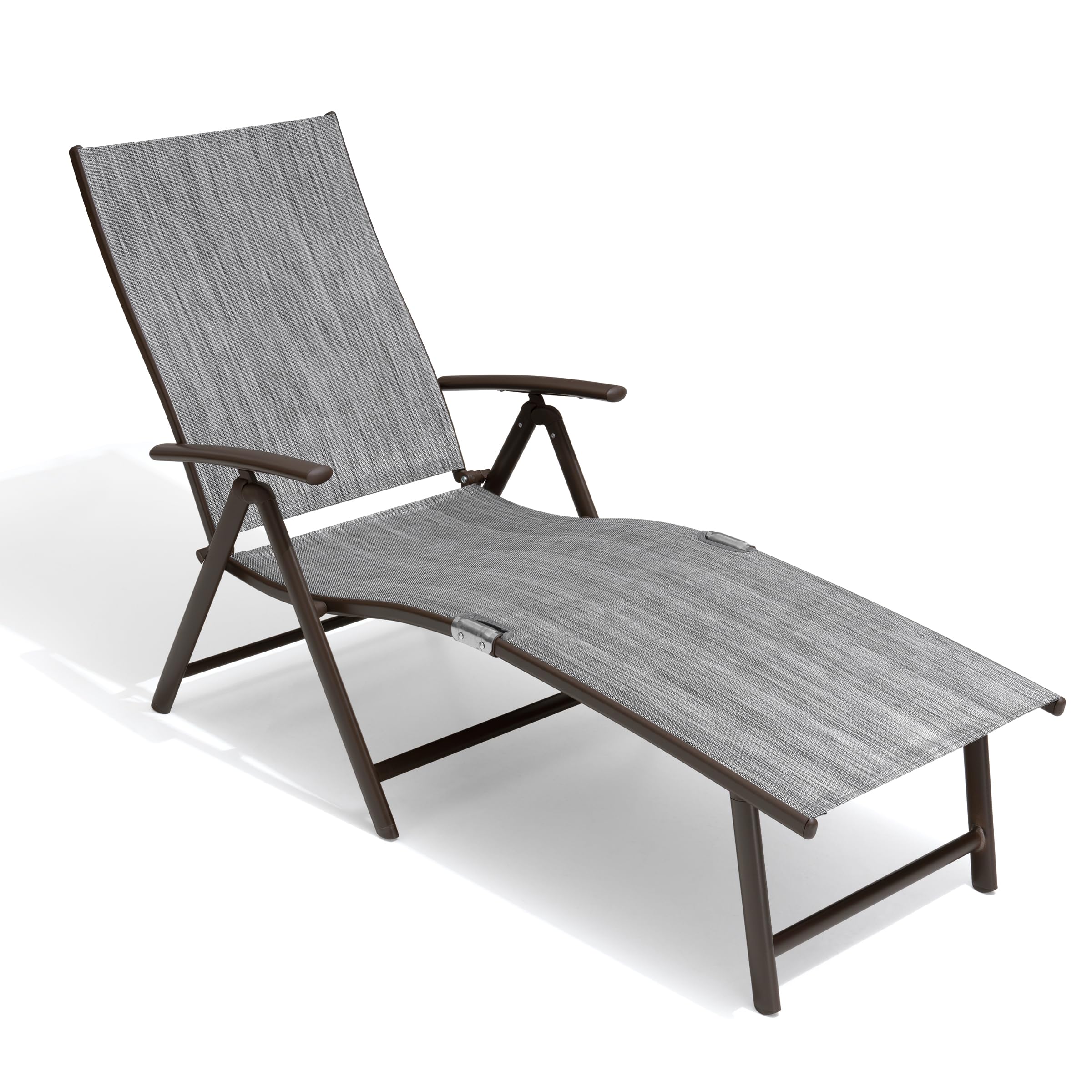 Lounge Chair Outdoor, Folding Pool Chaise Chairs (Dark Gray)
