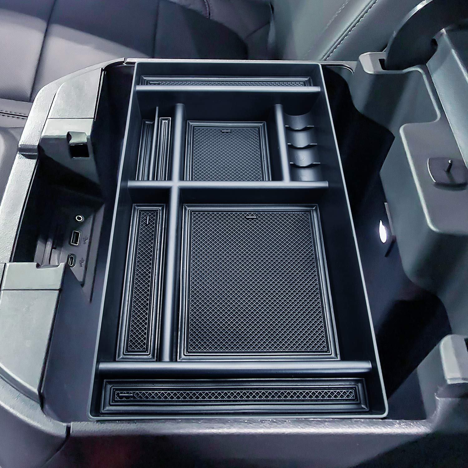 JKCOVER Center Console Organizer Tray Compatible with (2019-2023 2024) Chevy Silverado 1500/GMC Sierra 1500 and 2020-2024 Silverado/Sierra 2500/3500 HD - Full Console w/Bucket Seats ONLY