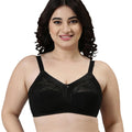 Enamor Wireless Non Padded Bra for Women - Full Support, Full Coverage, Super Contouring, M Frame, with Back Closure Black