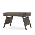 Christopher Knight Home Thira Outdoor Wicker End Table with Aluminum Frame, Mix Mocha Condition-New