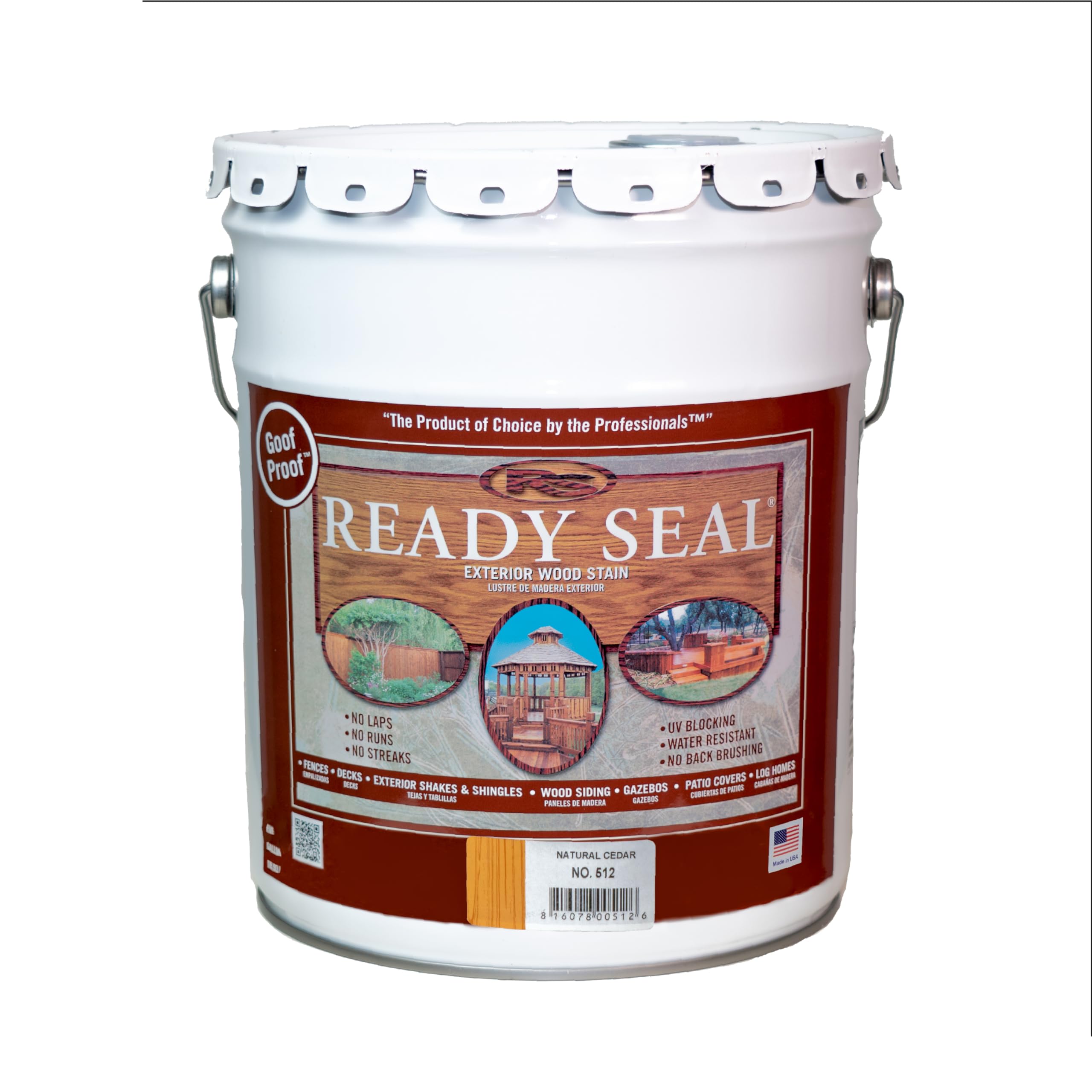 Ready Seal Exterior Wood Stain & Sealer, Natural Cedar, 5 Gallon