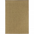 HomeRoots Polypropylene 2inch x 4inch (Rectangular) Solid Tan Indoor Outdoor Scatter Rug