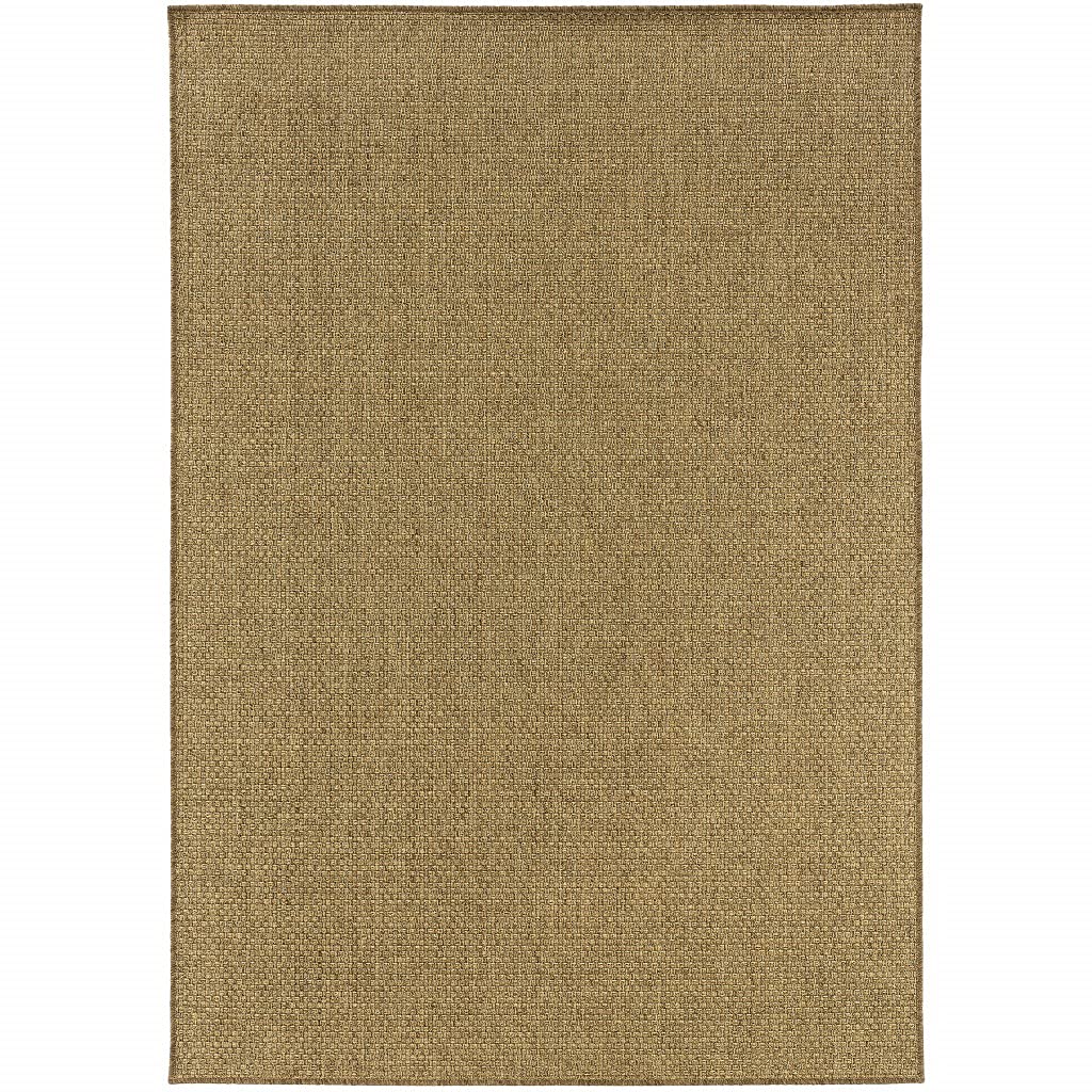 HomeRoots Polypropylene 2inch x 4inch (Rectangular) Solid Tan Indoor Outdoor Scatter Rug