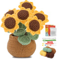 kgxulr Crochet Kit for Beginners  Sunflower Crochet Kit Beginner Crochet Starter Kit for Complete Beginners Adults  Crocheting Knitting Kit with Step-by-Step Video Tutorials (Sunflower)