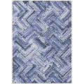 HomeRoots 579269 10 x 14 ft. Geometric Washable Indoor & Outdoor Rectangle Area Rug Navy Blue & Sky Blue-Like New Condition-Like New