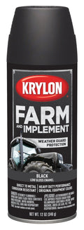 Krylon 1935 Farm & Implement, Low Gloss, Black, 12 oz. Aerosol Paints