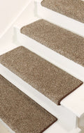 Oak Valley Designs?ounded Bullnose Carpet Stair Treads - Anti Slip Indoor Stair Mats for Wooden Stairs, Style: Stoney Brook, Milk & Cookies 27  W X 9.75Inch D (Set of 14)-Like New Condition-Like New